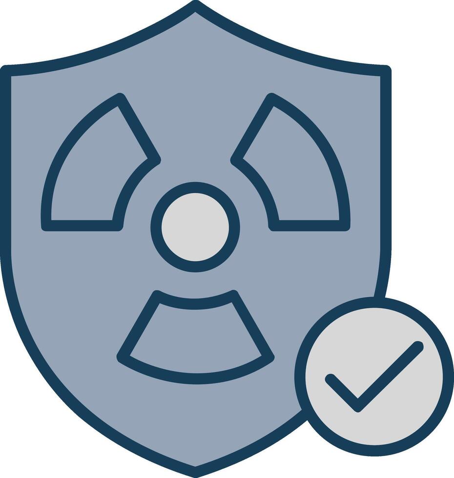 sécurité nucléaire ligne rempli gris icône vecteur