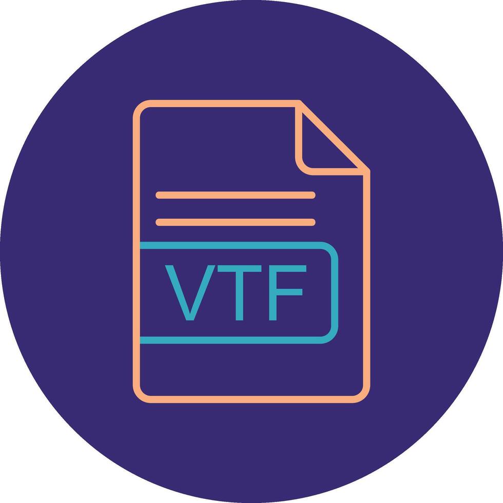 VTF fichier format ligne deux Couleur cercle icône vecteur