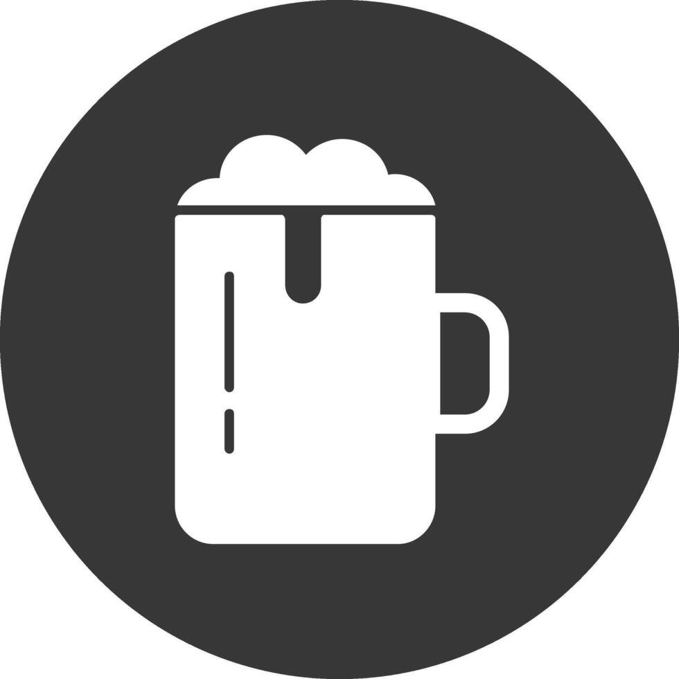 icône inversée de glyphe de bière vecteur