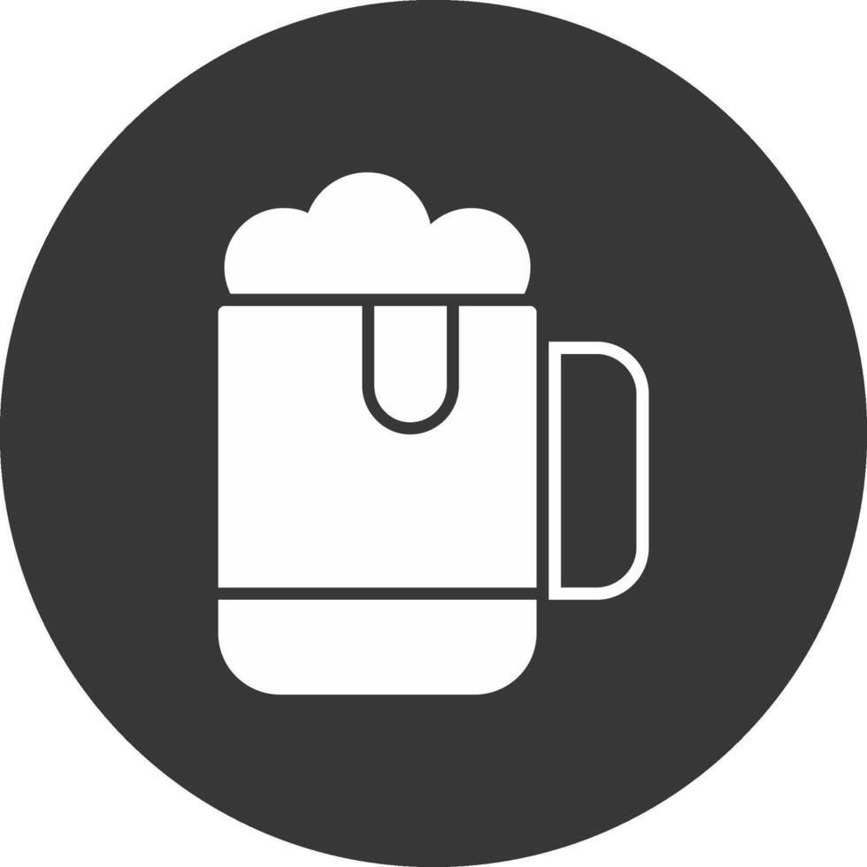 icône inversée de glyphe de bière vecteur