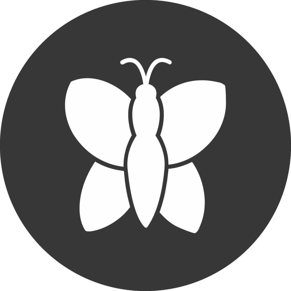icône inversée de glyphe de papillon vecteur