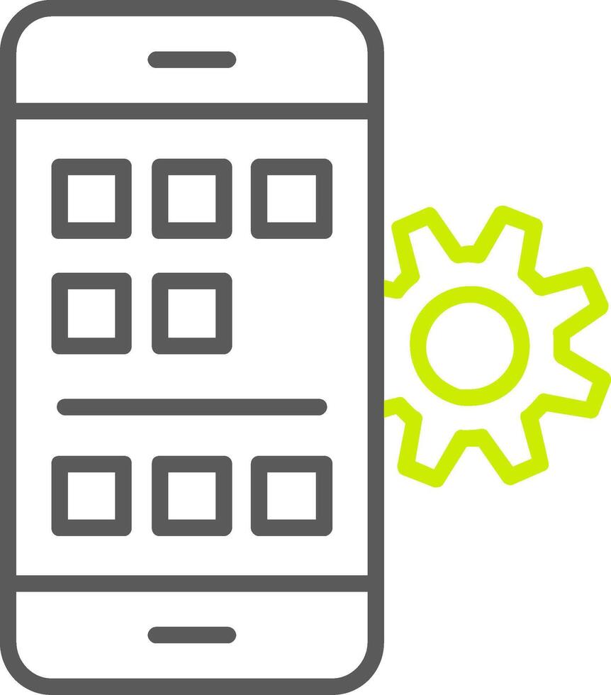 application développement ligne deux Couleur icône vecteur