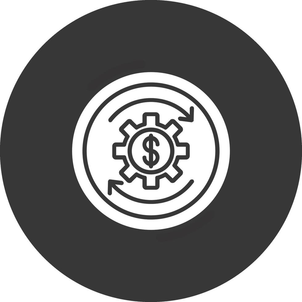 icône inversée de glyphe de retour sur investissement vecteur