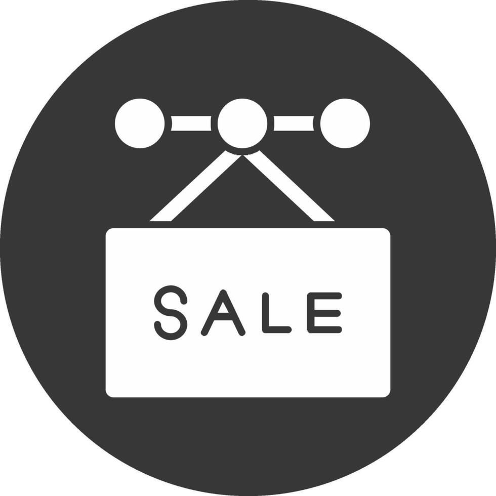 icône inversée de glyphe de vente vecteur