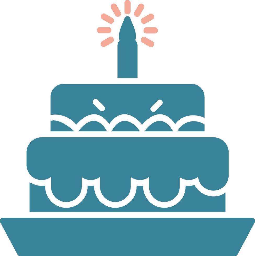 gâteau glyphe deux icône de couleur vecteur