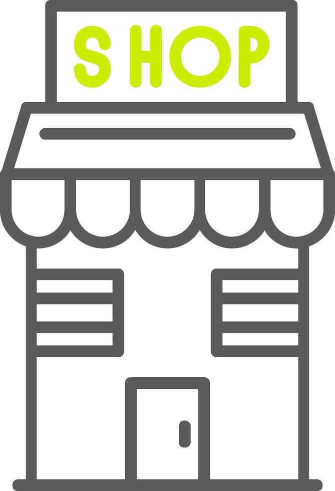 icône de deux couleurs de ligne de magasin vecteur
