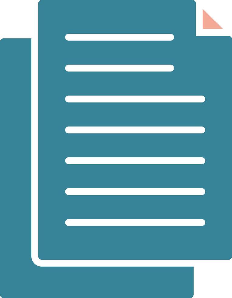 icône de deux couleurs de glyphe de document vecteur