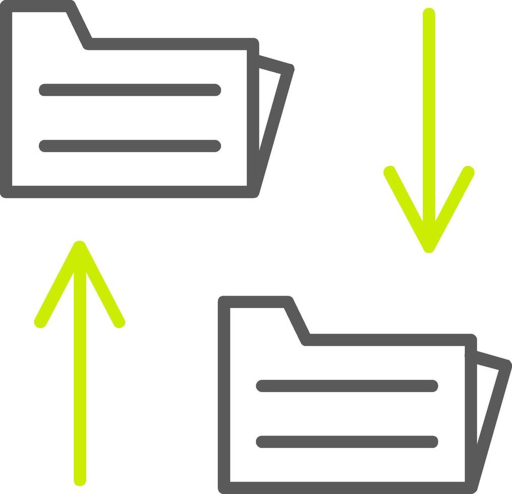 icône de deux couleurs de ligne de partage de fichiers vecteur