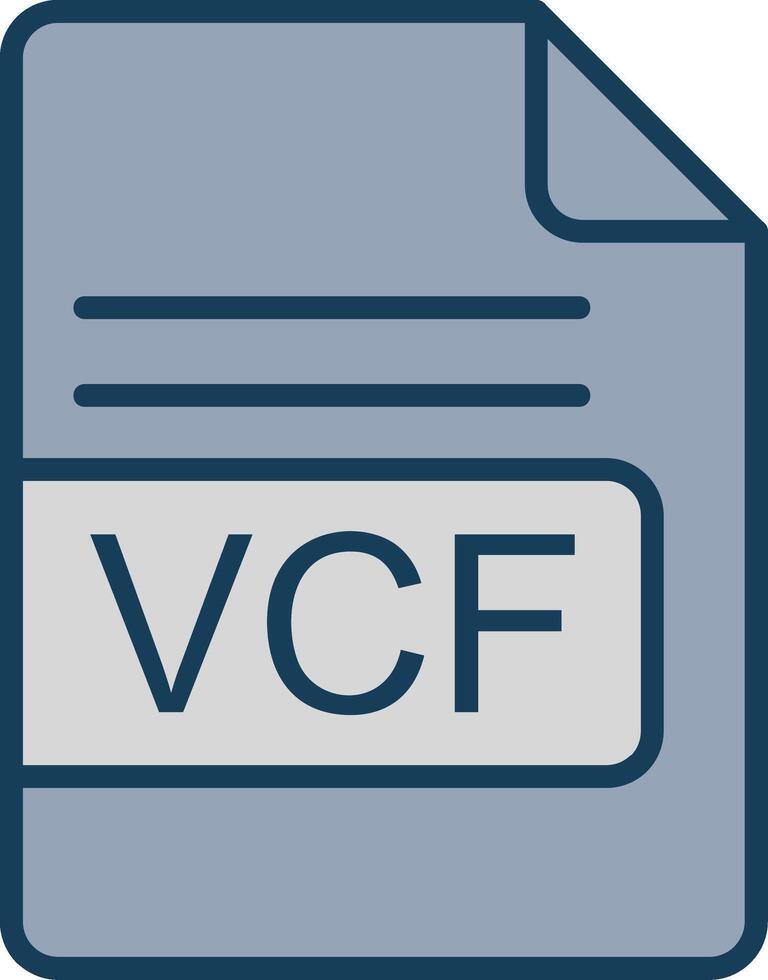 vcf fichier format ligne rempli gris icône vecteur