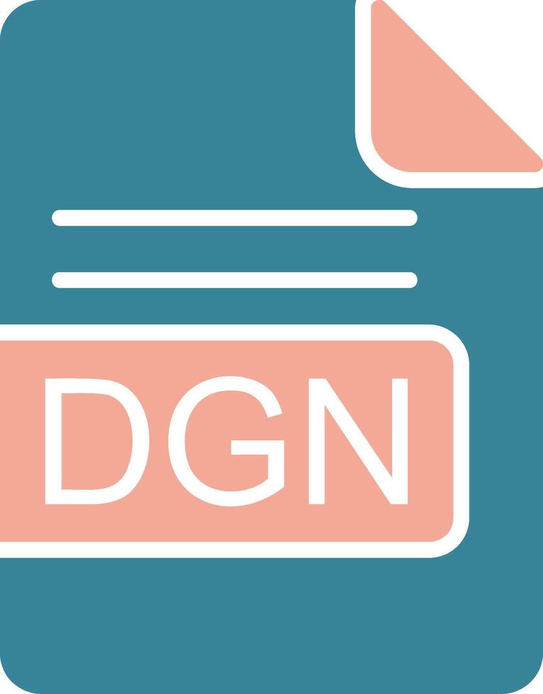 dgn fichier format glyphe deux Couleur icône vecteur