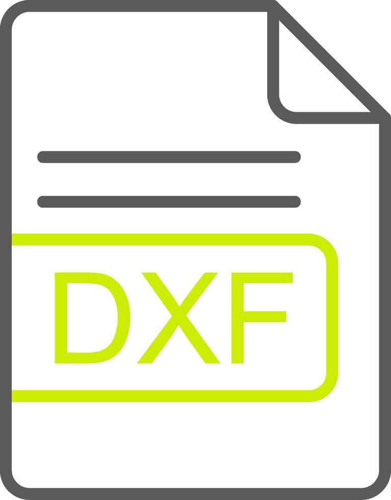 dxf fichier format ligne deux Couleur icône vecteur