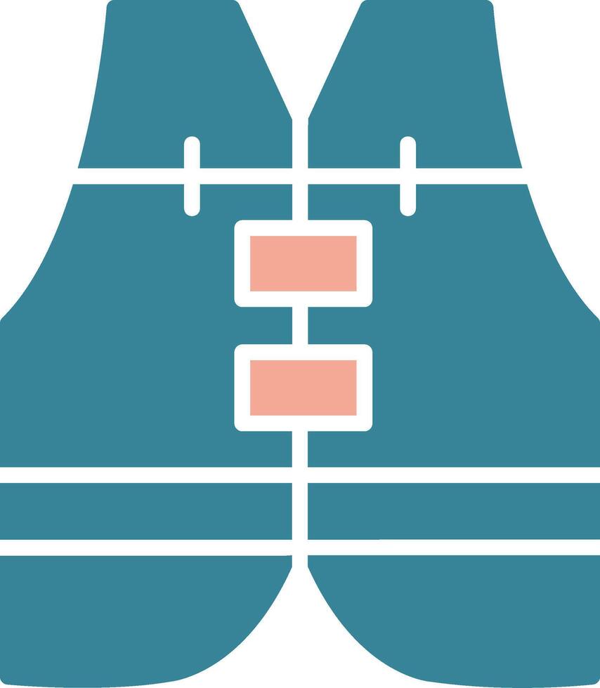 icône de gilet de sauvetage glyphe deux couleurs vecteur