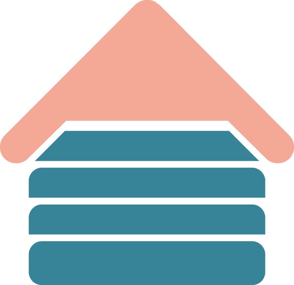 icône de deux couleurs de glyphe de maison en bois vecteur