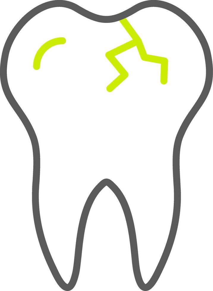 ligne de dent cassée icône deux couleurs vecteur