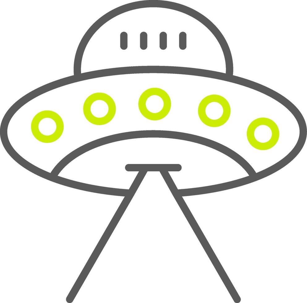 icône de deux couleurs de la ligne ufo vecteur