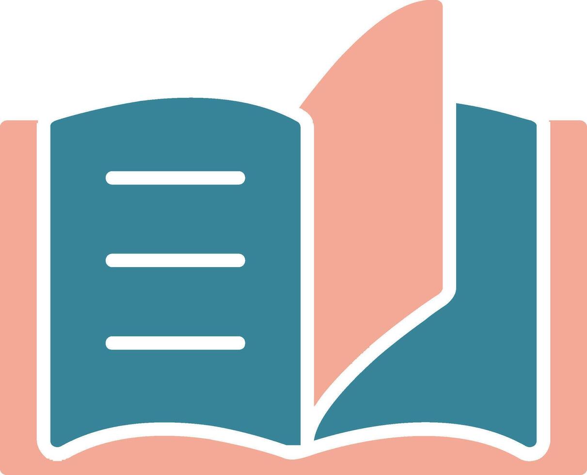 icône de deux couleurs de glyphe de lecture vecteur