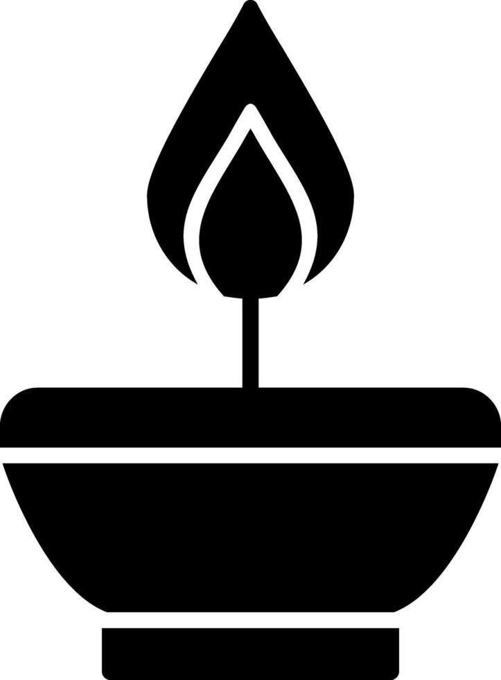 icône de deux couleurs de glyphe de lampe à huile vecteur