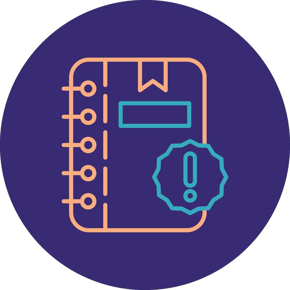 bloc-notes ligne deux Couleur cercle icône vecteur
