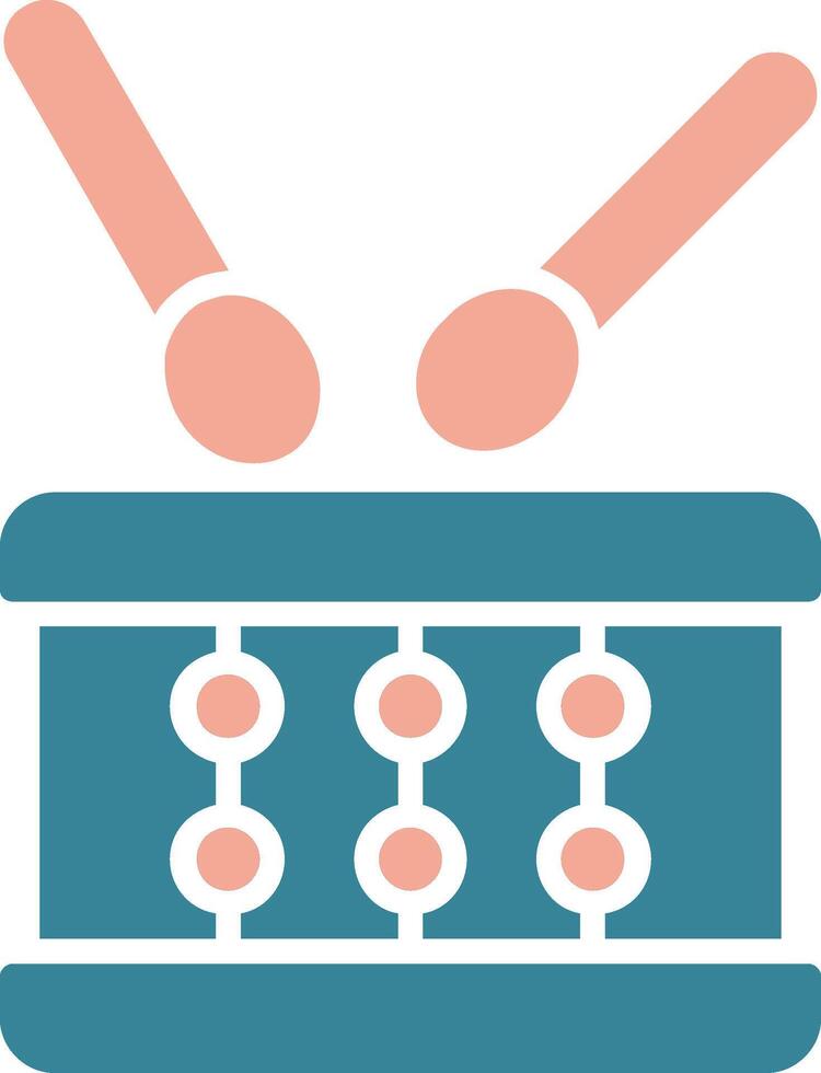 icône de deux couleurs de glyphe de tambour vecteur