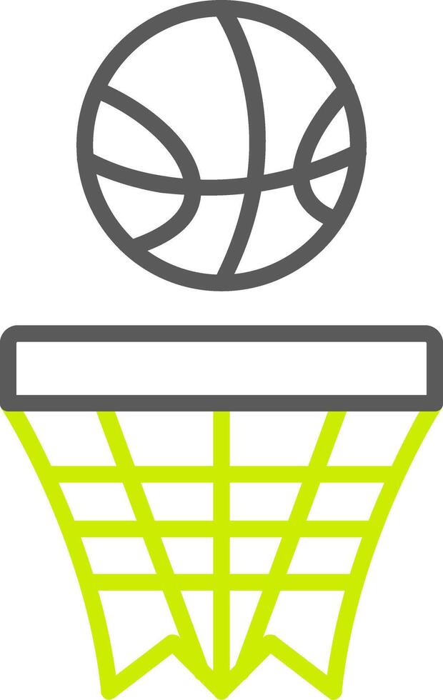 icône de couleur deux ligne de basket-ball vecteur