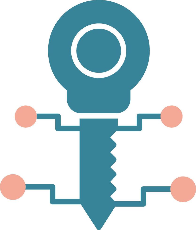 icône de deux couleurs de glyphe clé vecteur