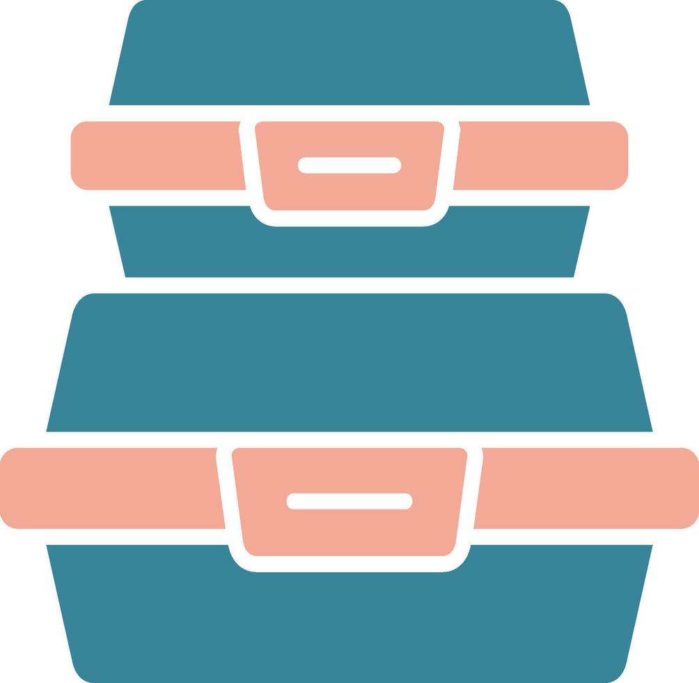 icône de deux couleurs de glyphe de récipient alimentaire vecteur
