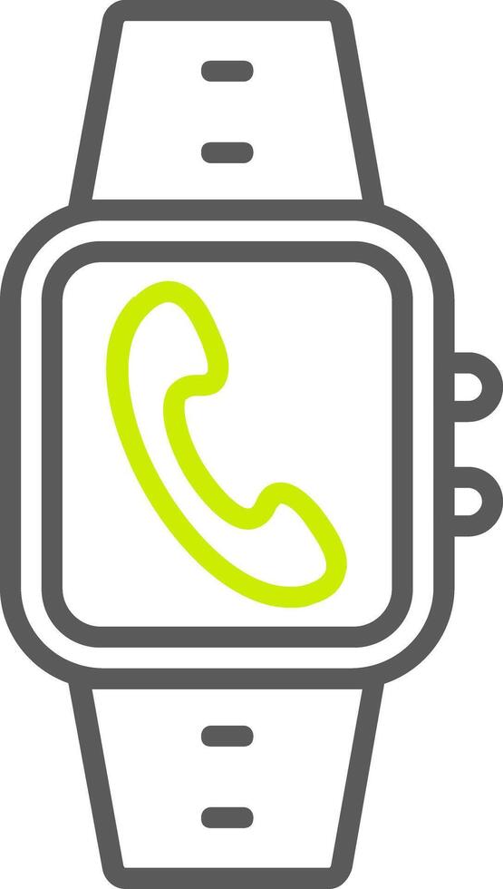 icône de deux couleurs de la ligne d'appel entrant vecteur