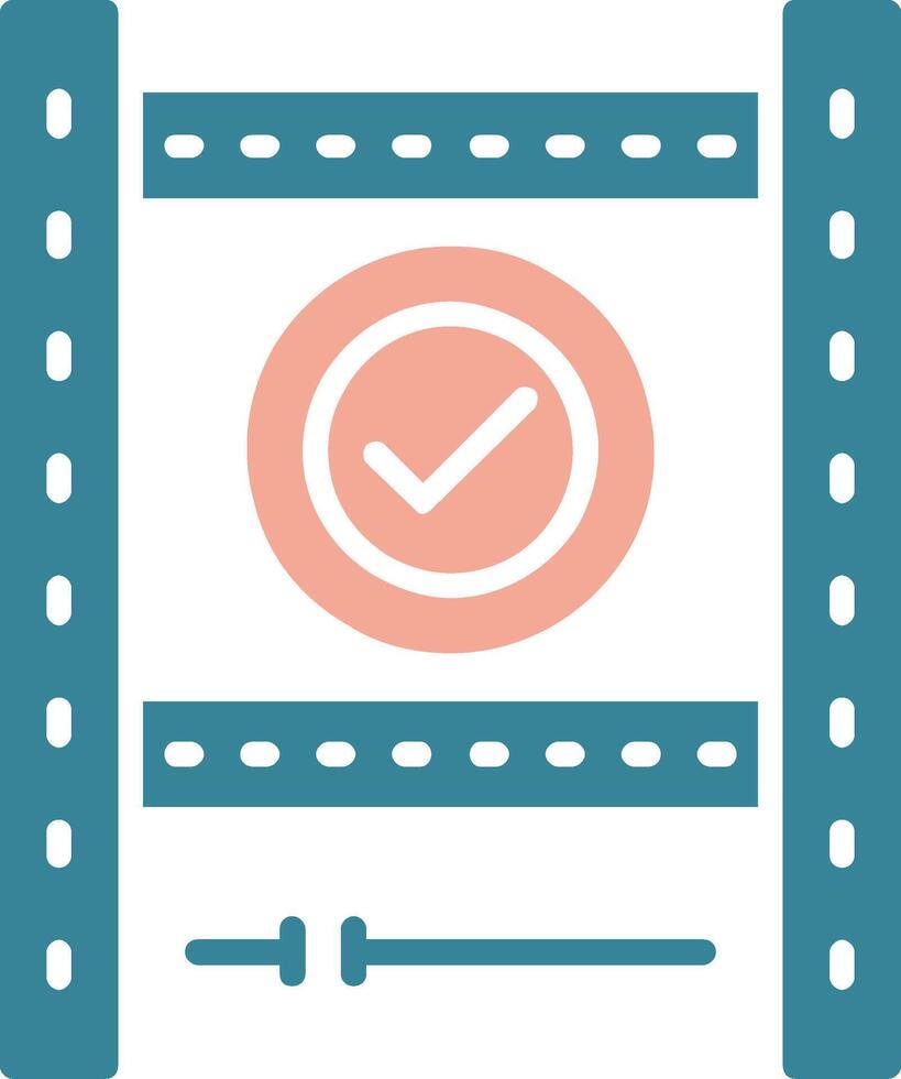 icône de deux couleurs de glyphe de film vecteur
