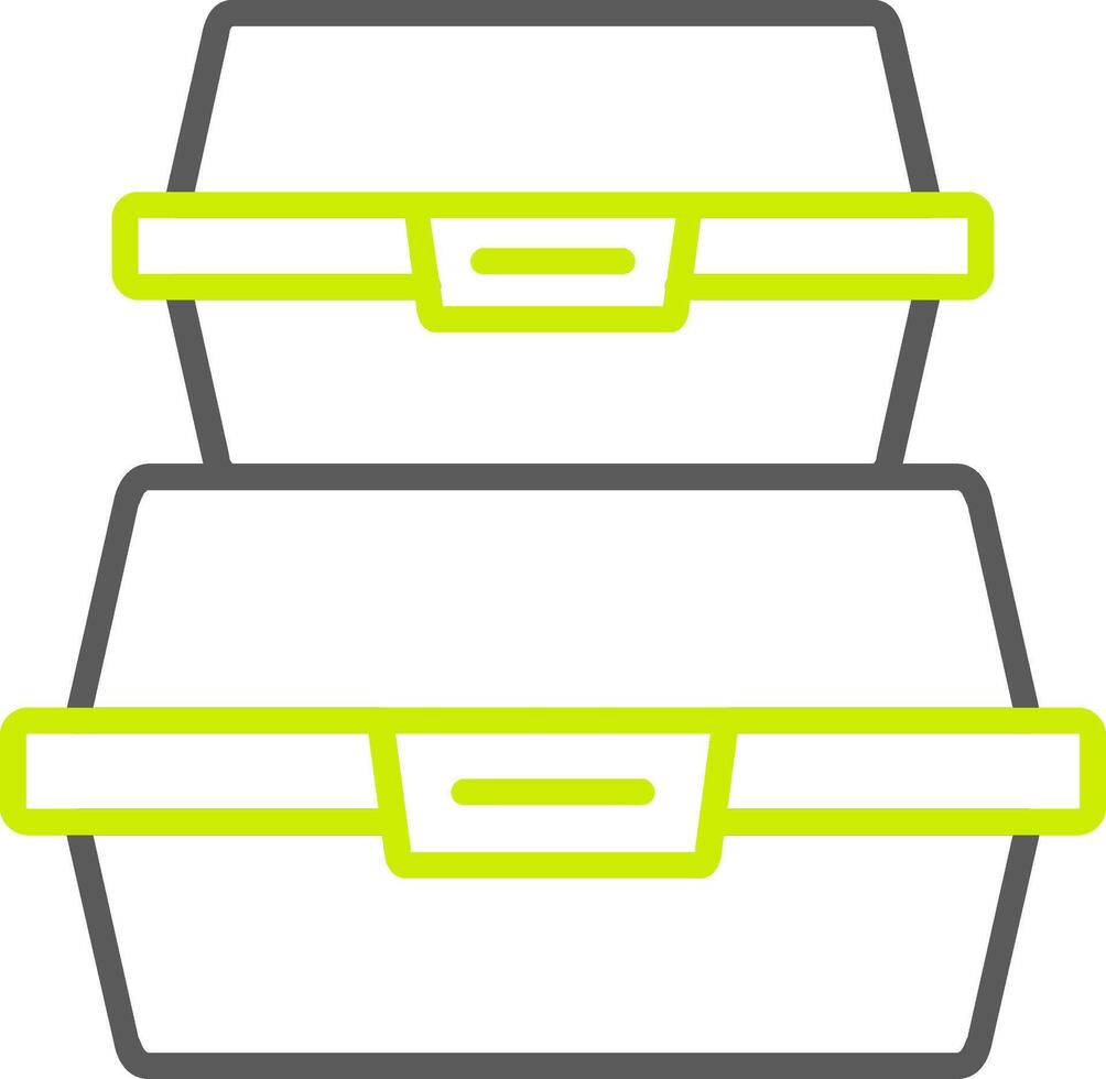 nourriture récipient ligne deux Couleur icône vecteur