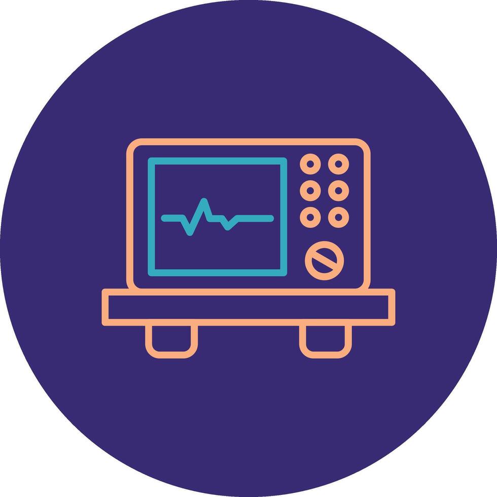 ecg dispositif ligne deux Couleur cercle icône vecteur