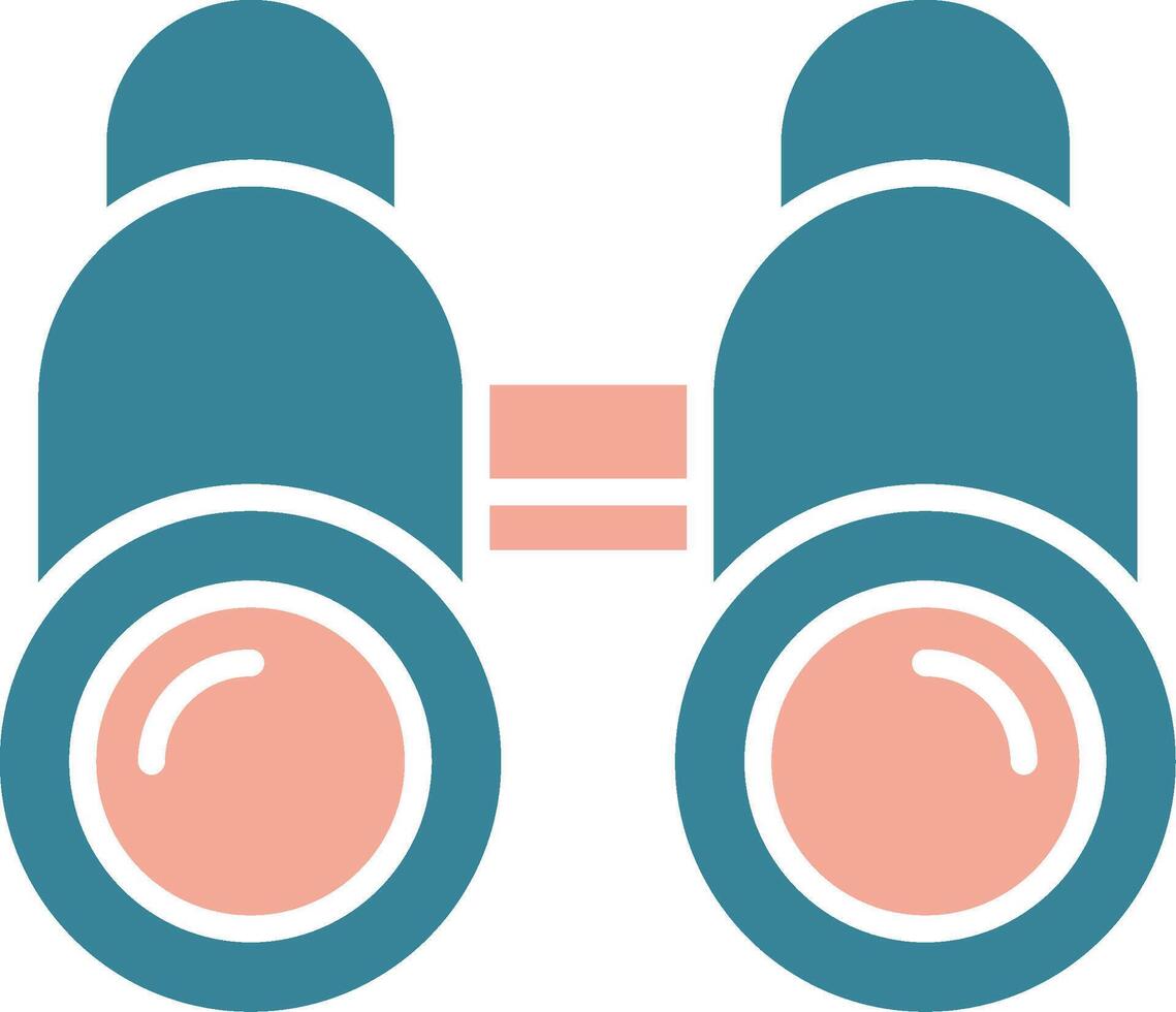 icône de deux couleurs de glyphe de jumelles vecteur