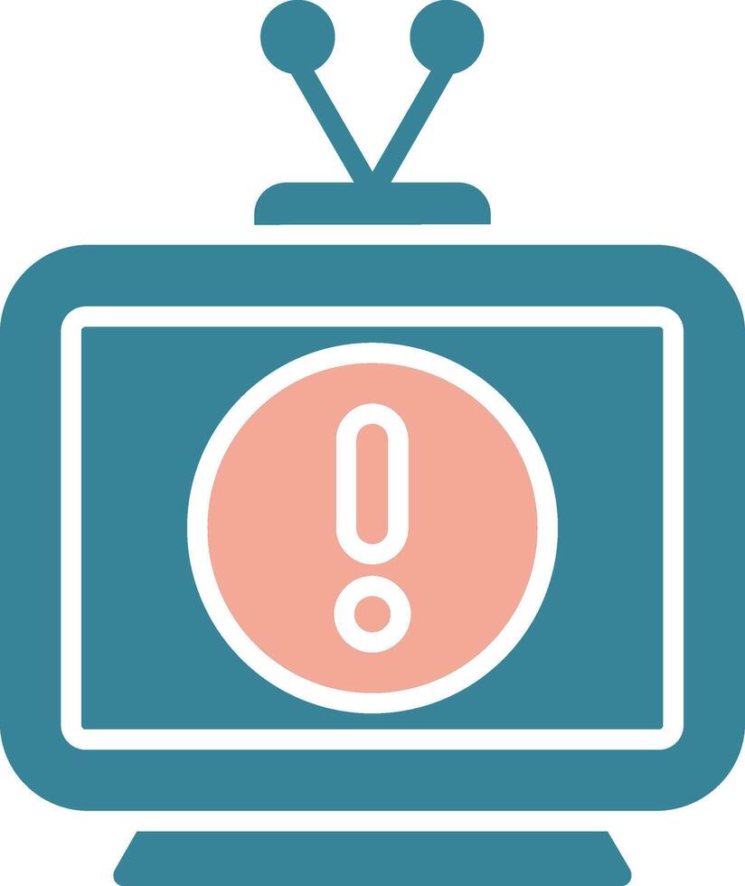 icône de deux couleurs de glyphe de télévision vecteur