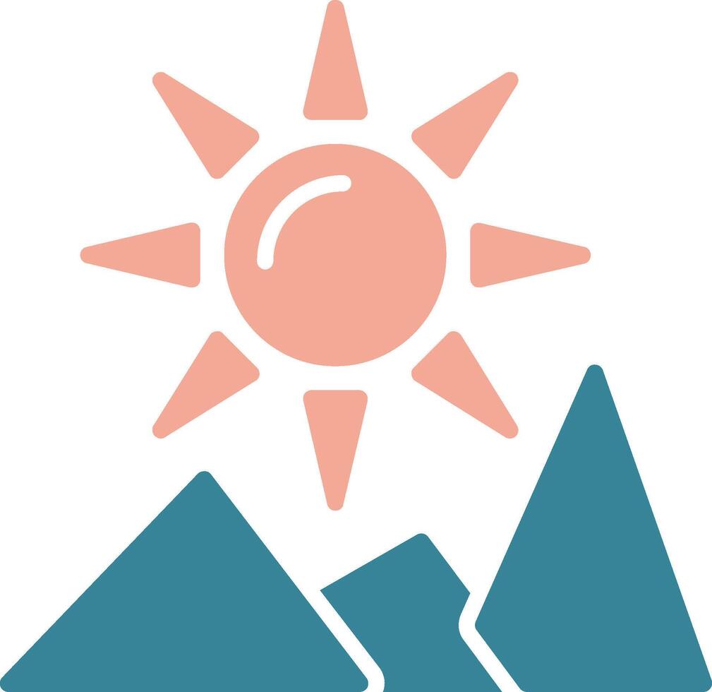 icône de deux couleurs de glyphe de soleil vecteur