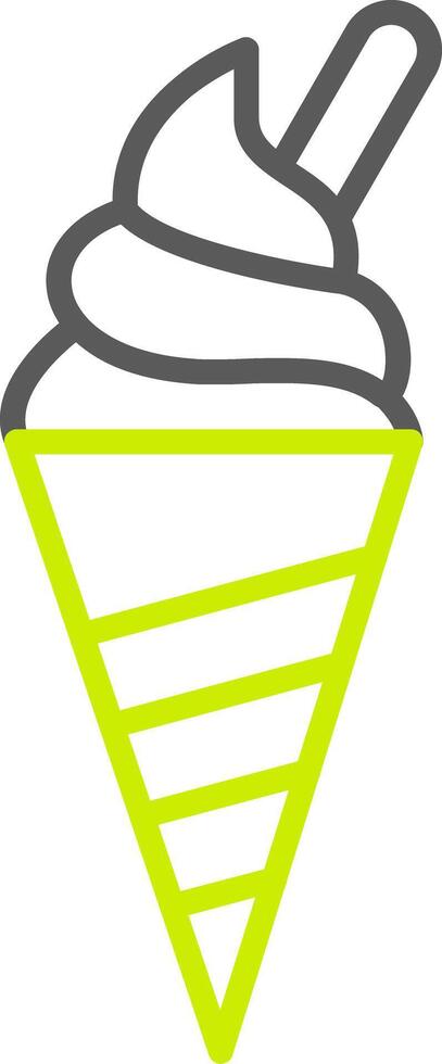 icône de deux couleurs de ligne de crème glacée vecteur