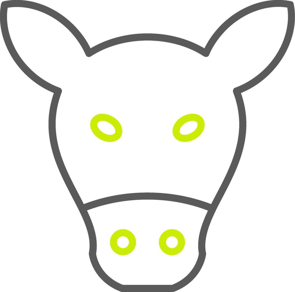 icône de deux couleurs de ligne de vache vecteur