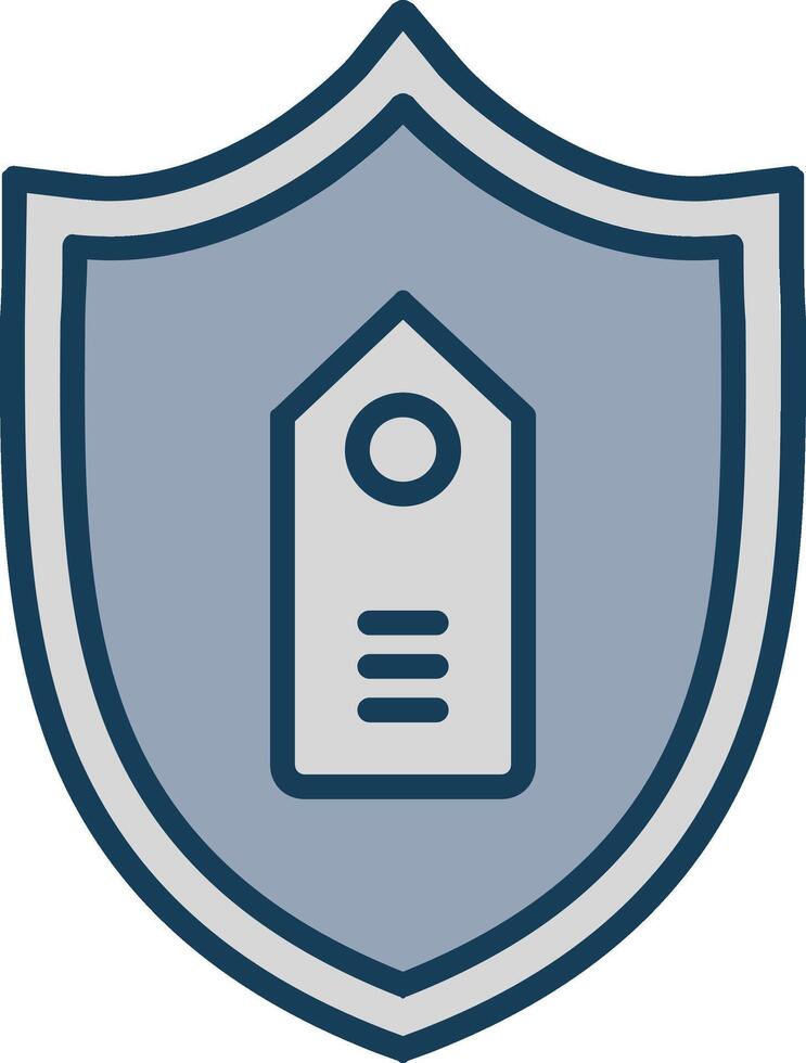marque protection ligne rempli gris icône vecteur