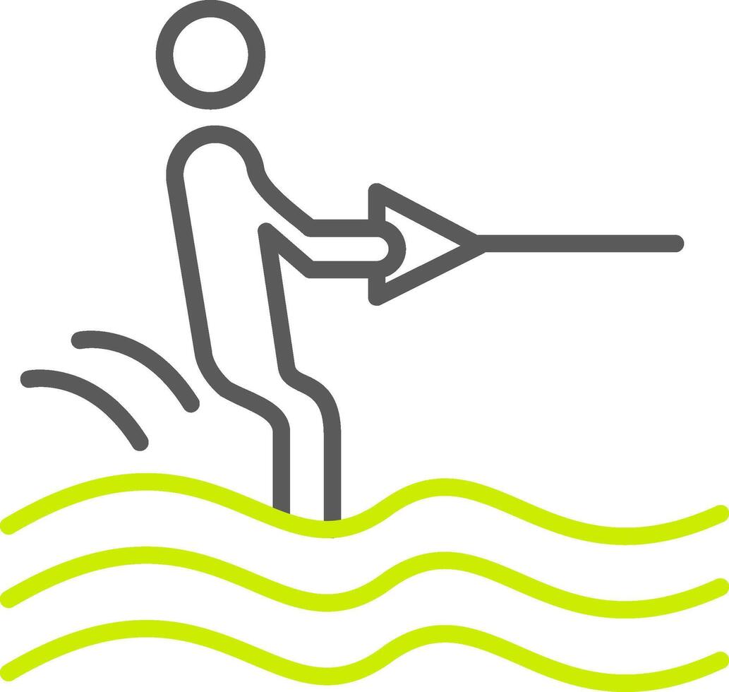icône de deux couleurs de ligne de surf vecteur