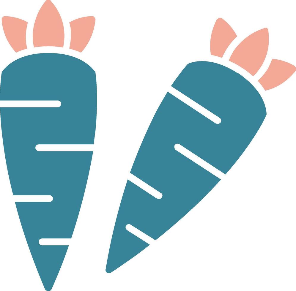icône de deux couleurs de glyphe de carottes vecteur