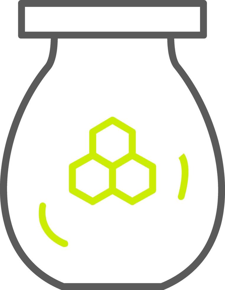 icône de deux couleurs de ligne de pot de miel vecteur