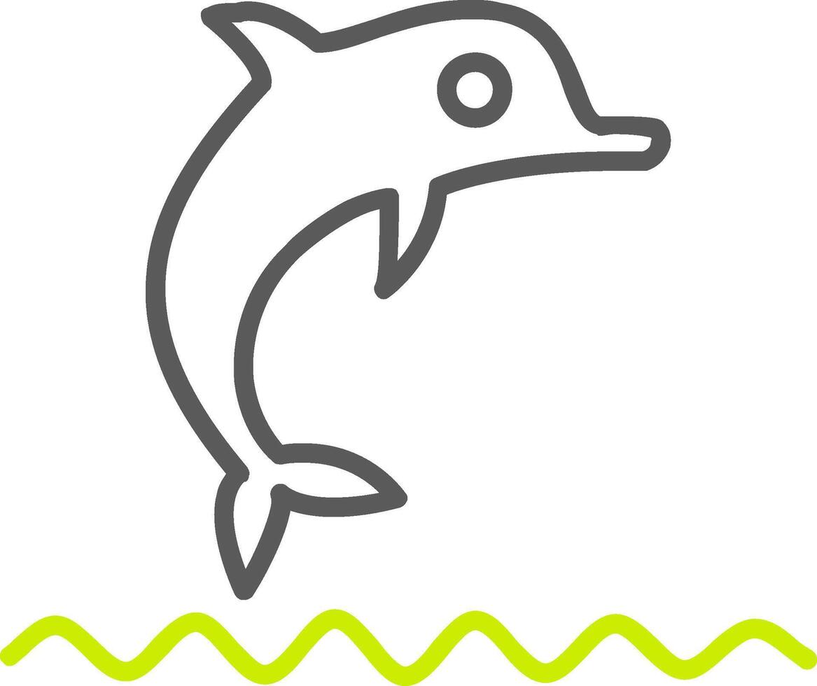 dauphin spectacle ligne deux Couleur icône vecteur
