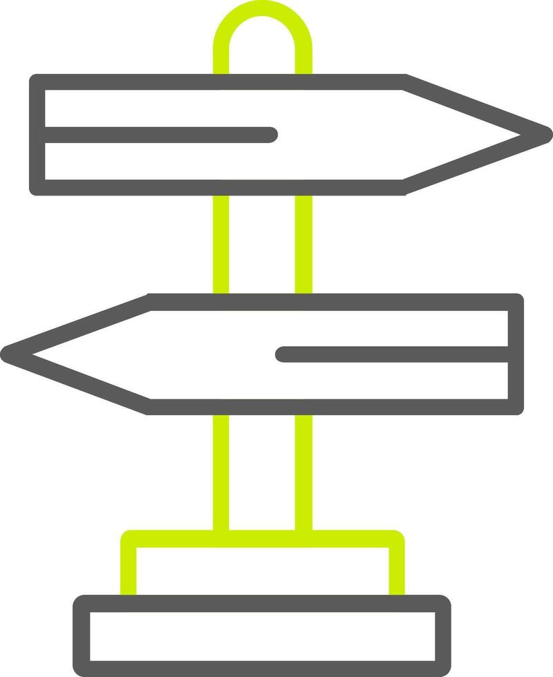 poteau indicateur ligne deux Couleur icône vecteur