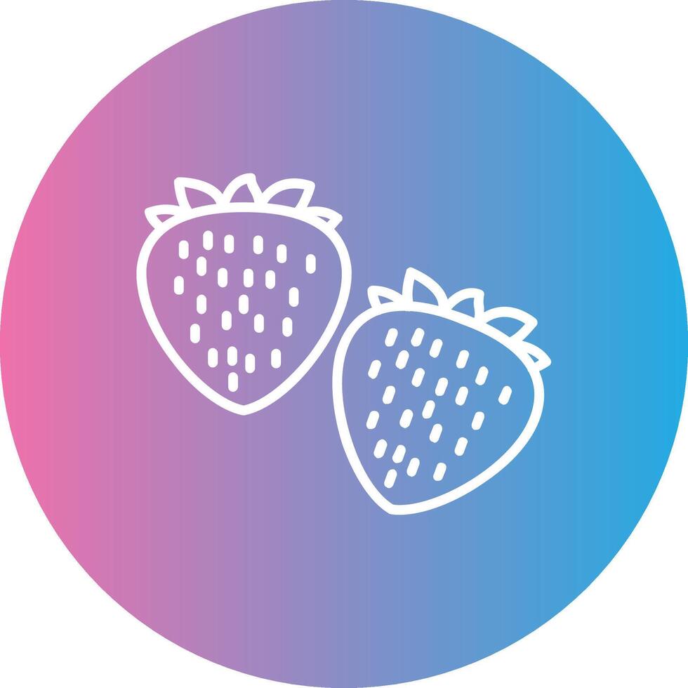 des fraises ligne pente cercle icône vecteur
