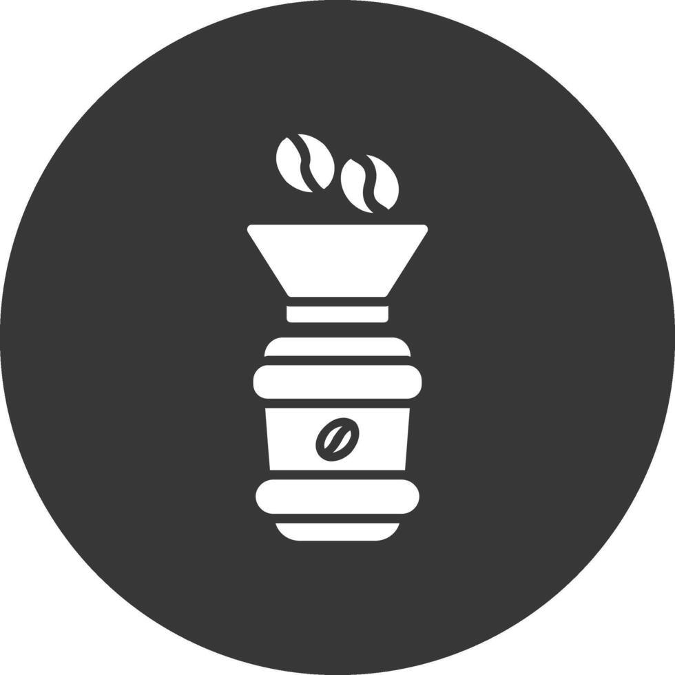 café filtre glyphe inversé icône vecteur
