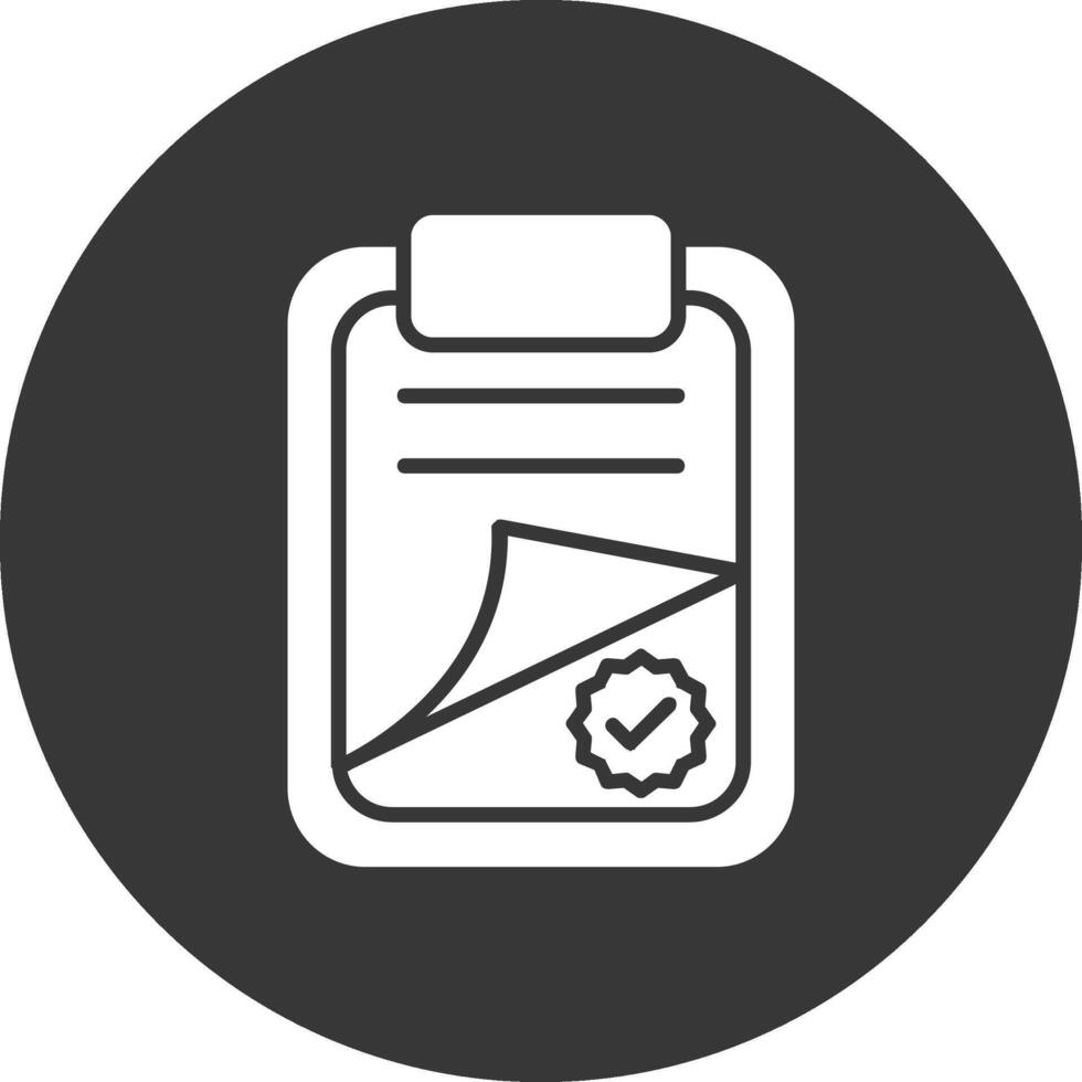 icône inversée de glyphe de presse-papiers vecteur