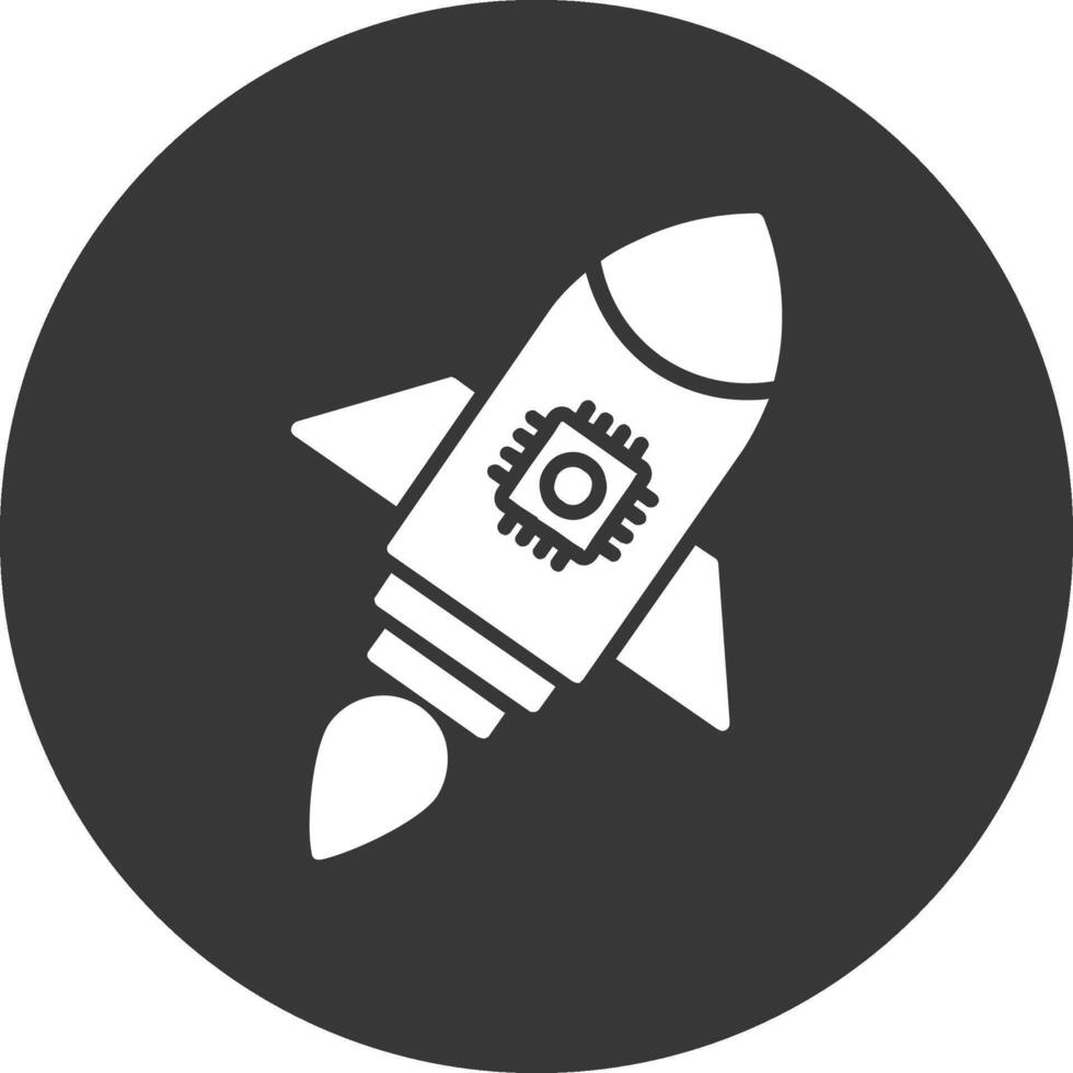 icône inversée de glyphe de fusée vecteur