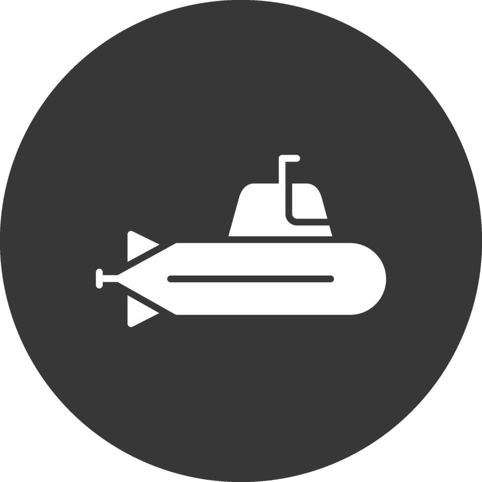 icône inversée de glyphe sous-marin vecteur