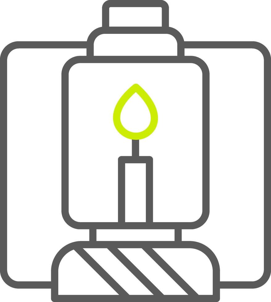 icône de deux couleurs de ligne de lanterne vecteur