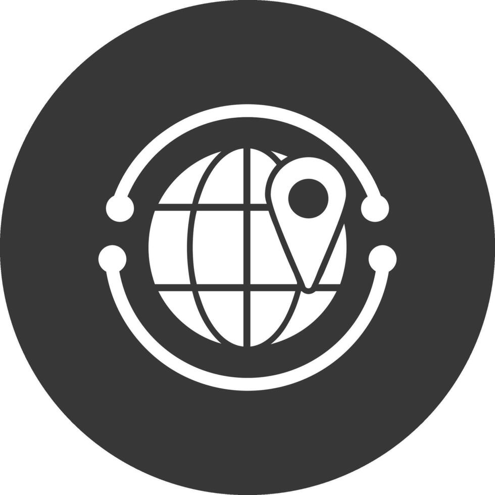 icône inversée de glyphe mondial vecteur