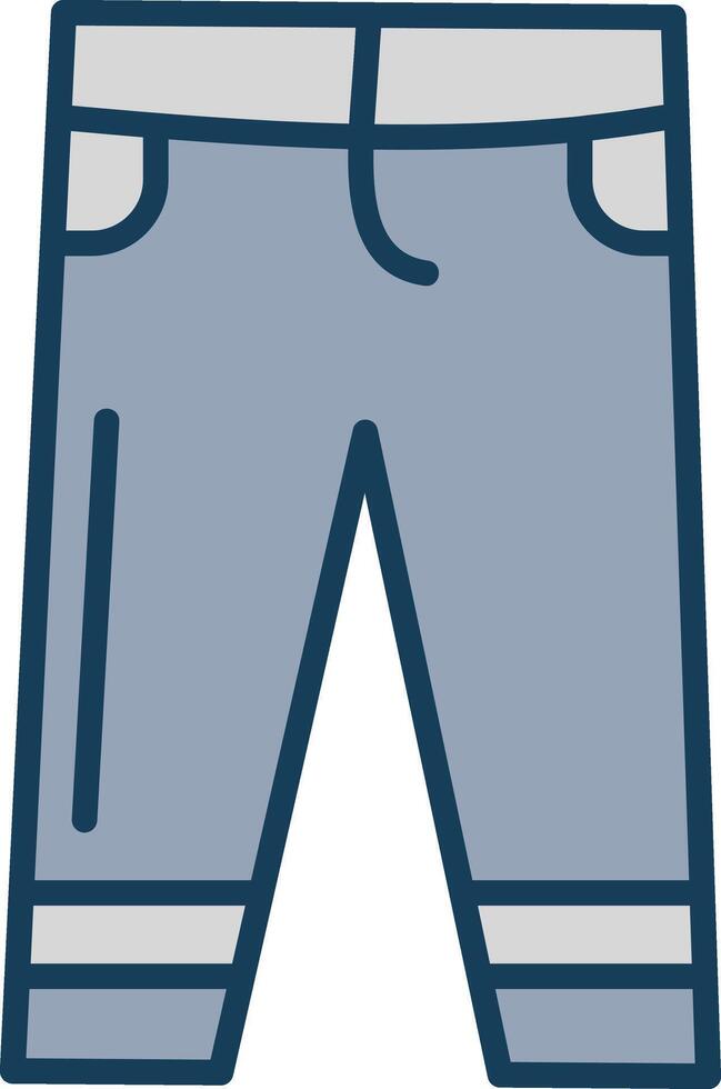 pantalon ligne rempli gris icône vecteur