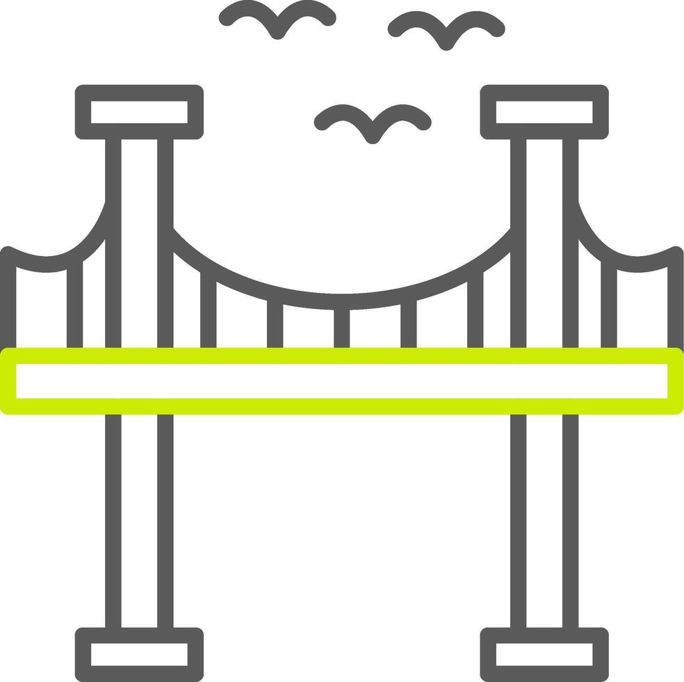 icône de deux couleurs de ligne de pont vecteur